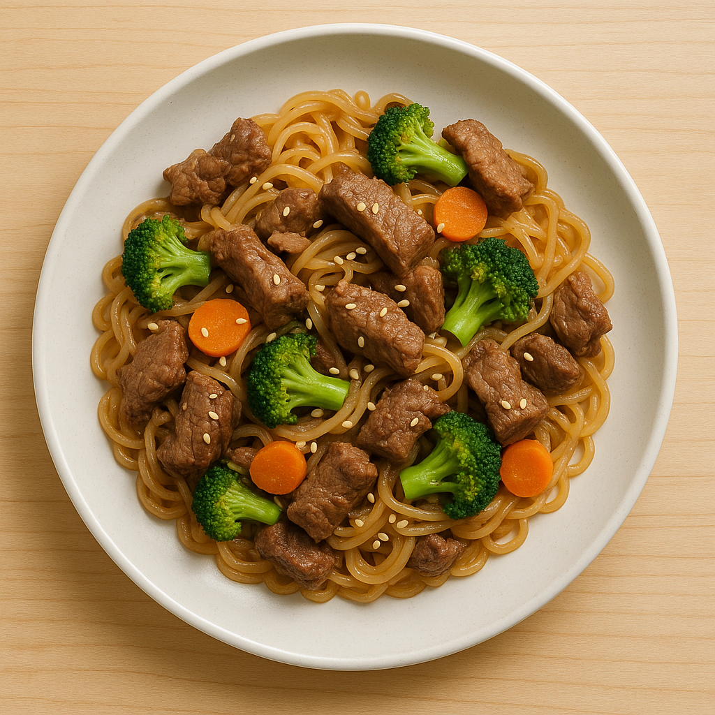 Sesame-Garlic Beef Shirataki Stir-Fry