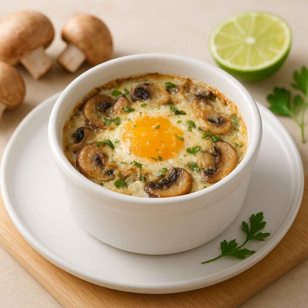 Mushroom-Parmesan Egg Cocotte
