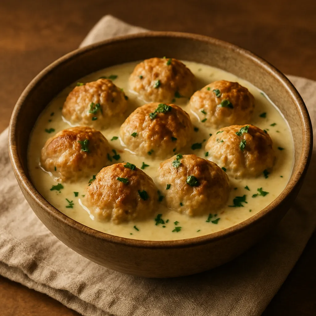 Turkey Meatballs in Creamy Mustard Sauce