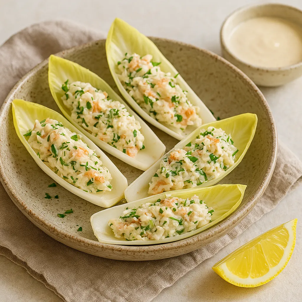 Crab and Herb Cream Cheese Endive Boats