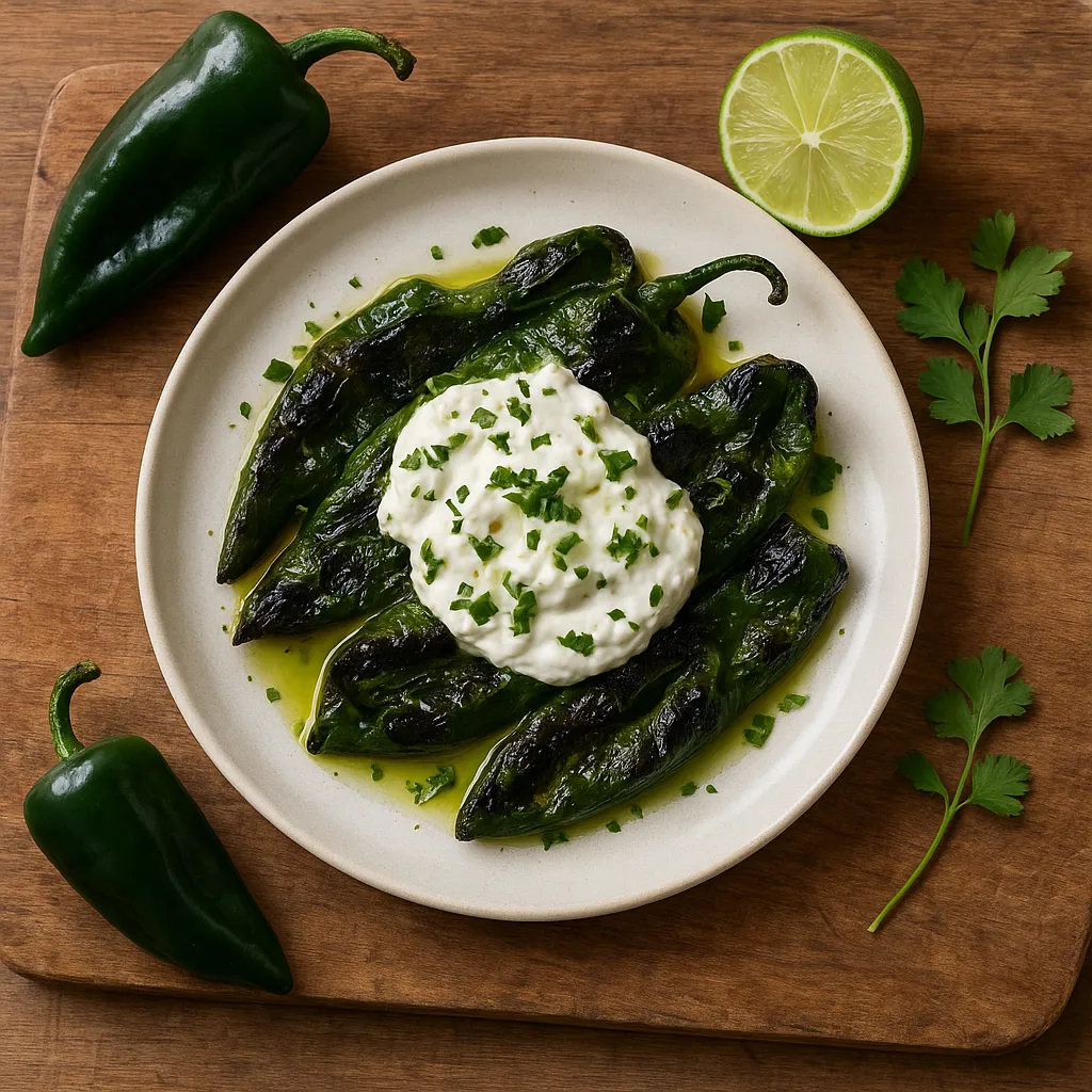 Charred Poblano and Goat-Cheese Crema