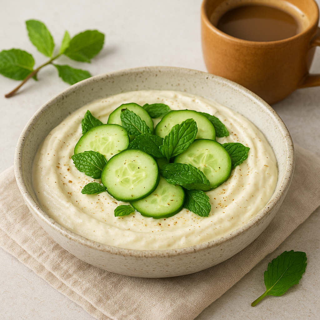 Whipped Feta–Tahini Sauce with Cucumber and Mint