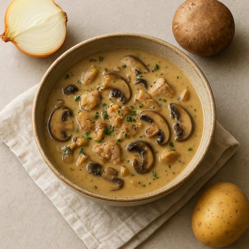 Coconut-Pork and Portobello Main Soup