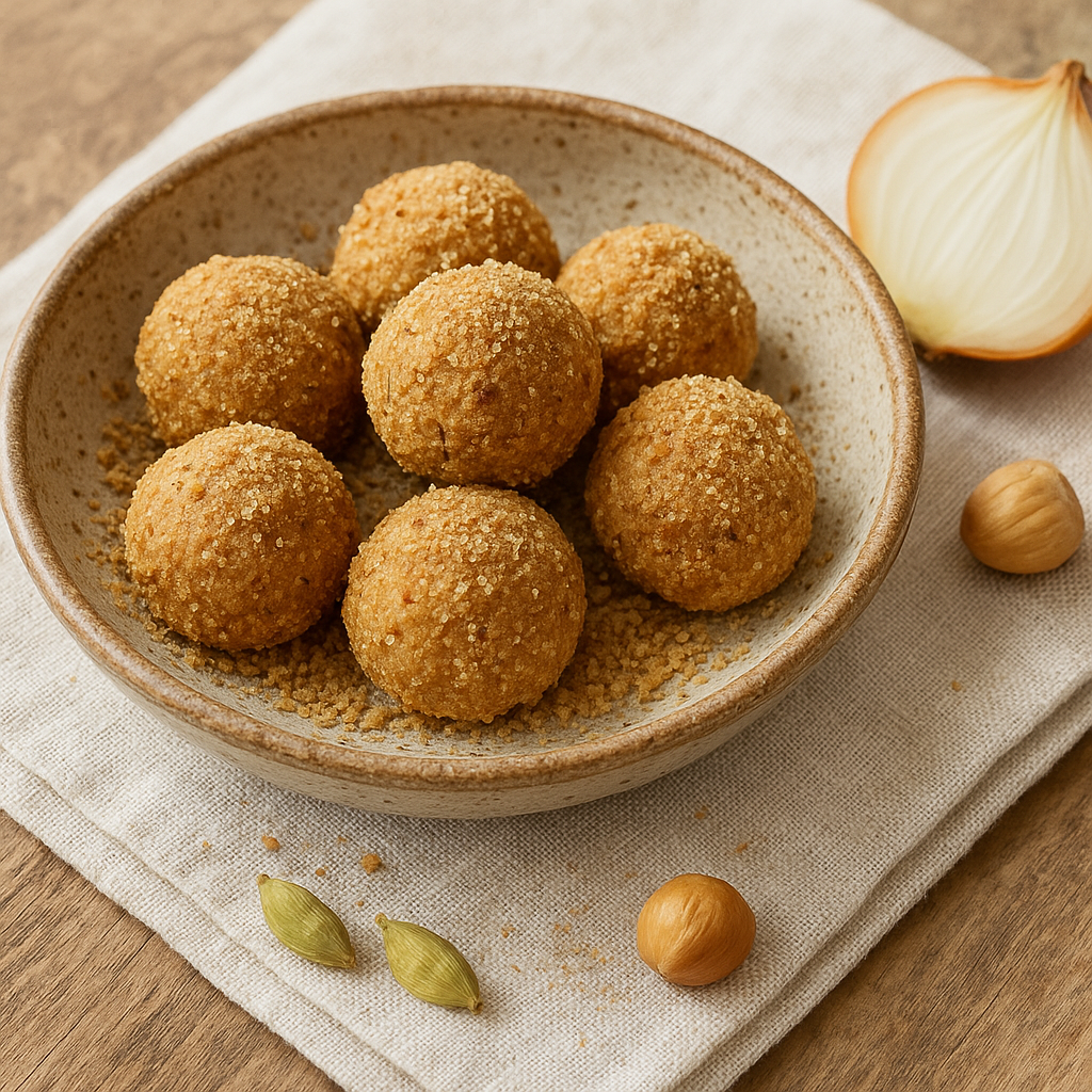 Cardamom Almond-Butter Truffles with Toasted Hazelnut Dust