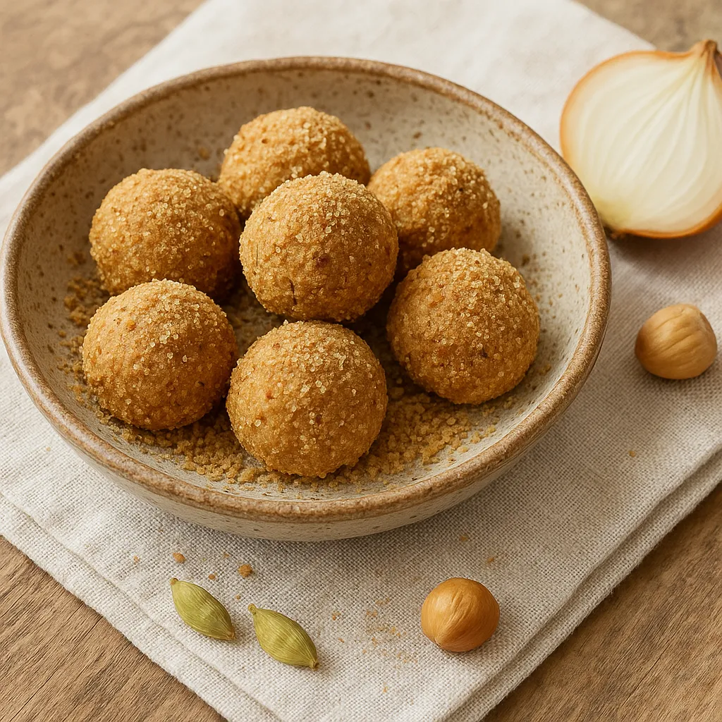 Cardamom Almond-Butter Truffles with Toasted Hazelnut Dust