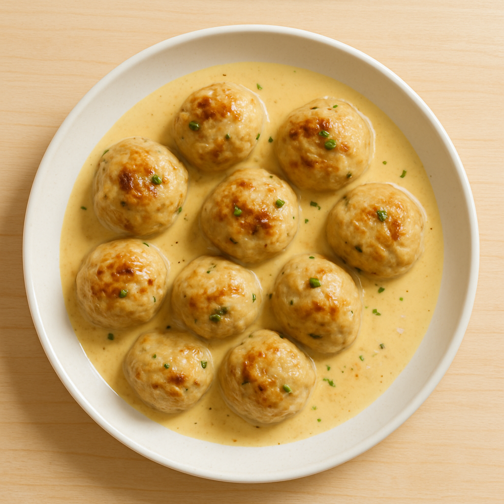 Turkey Meatballs in Creamy Mustard Sauce