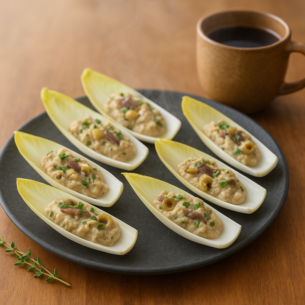Anchovy-Olive Cream Endive Cups