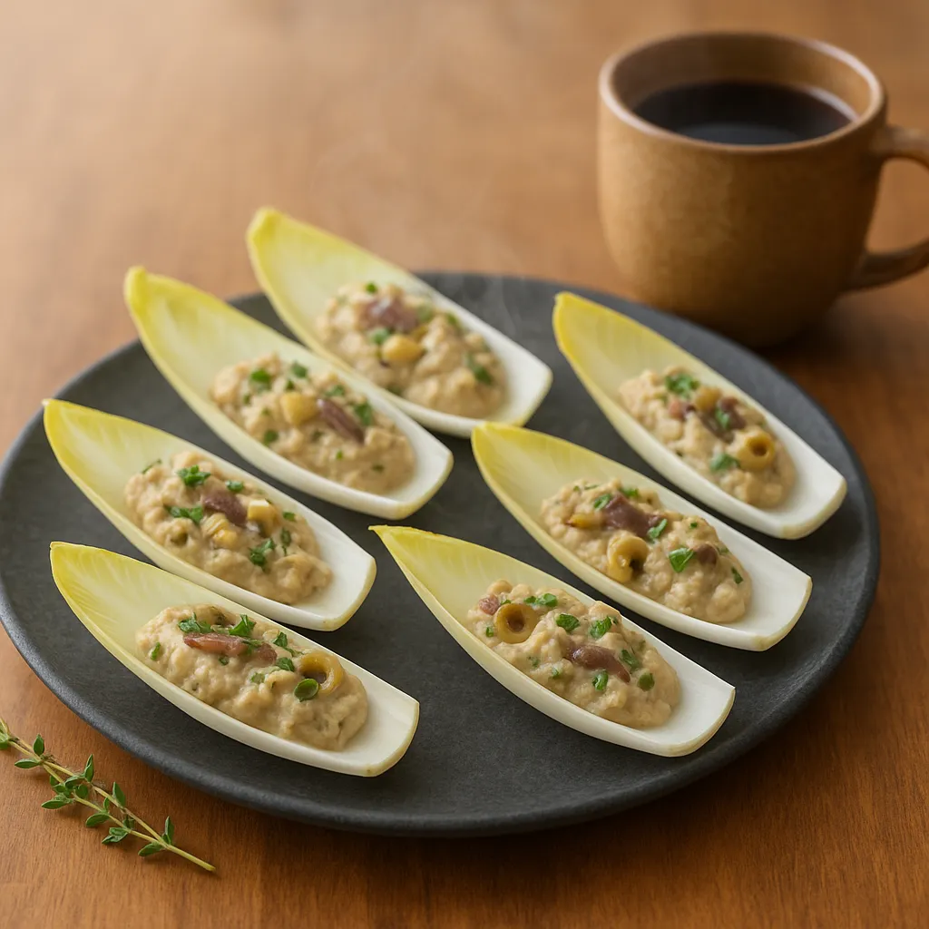 Anchovy-Olive Cream Endive Cups