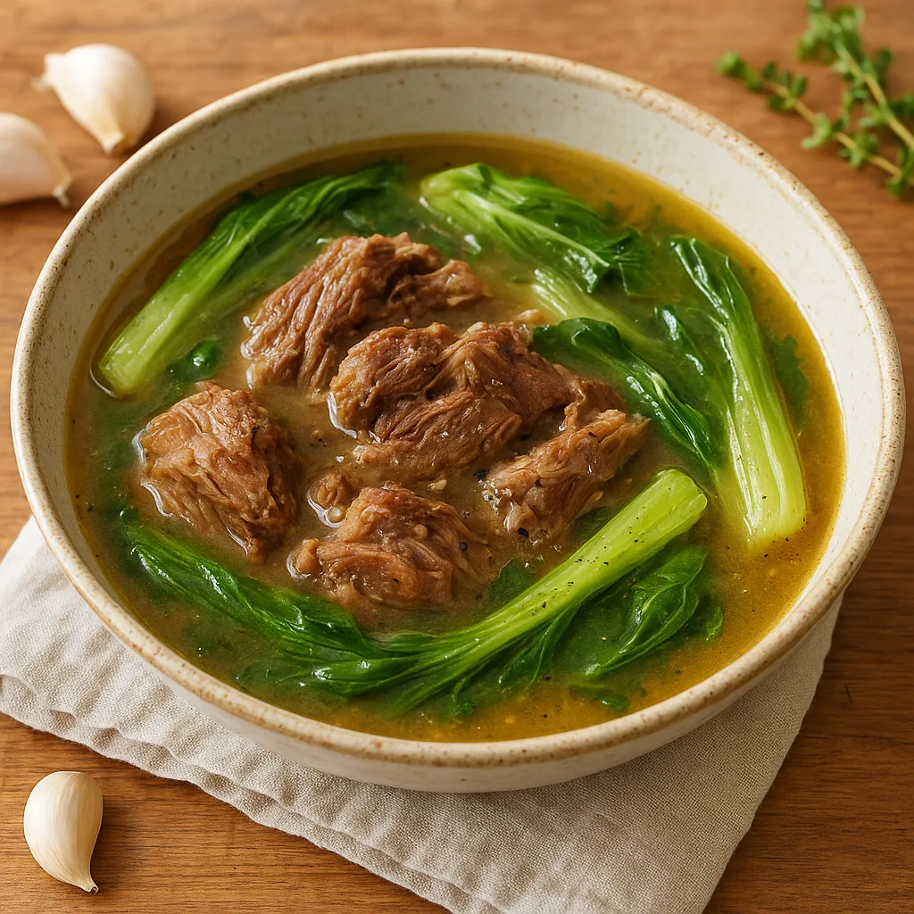 Braised Lamb Shoulder and Bok Choy Soup
