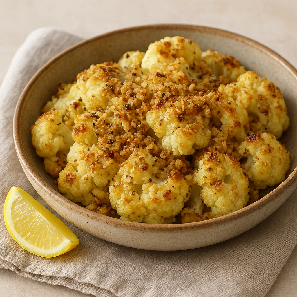 Roasted Cauliflower with Anchovy-Parmesan Crumble